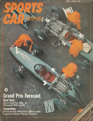 SPORTS CAR GRAPHIC 1964 JULY - BOBSY, F2 ABARTH, ELVA COURIER, ELAN 
